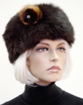Possum Fur Hat Cossack with Rose